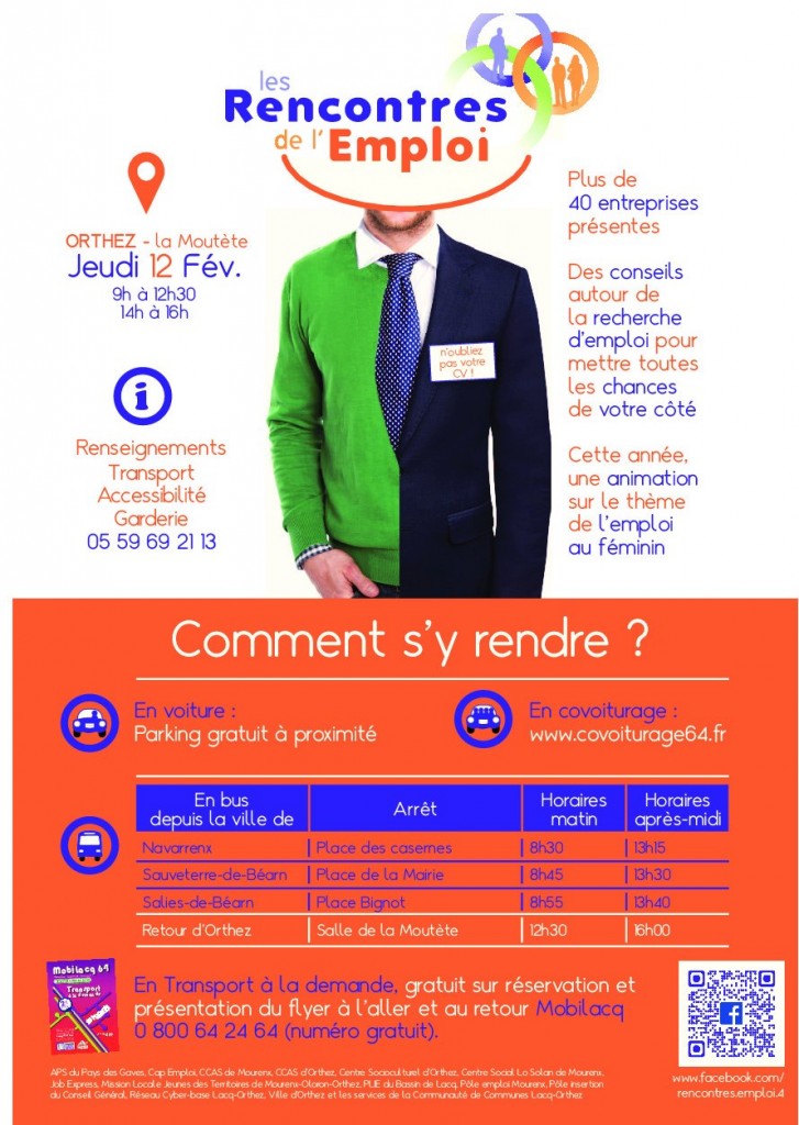 Flyer informaatif des Rencontres de l'emploi 2015