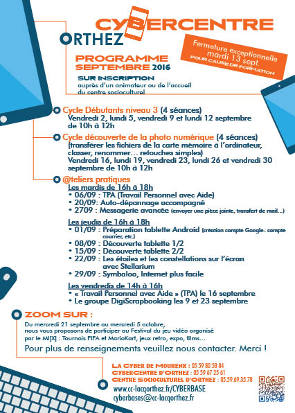 Programme Septembre - Cybercentre