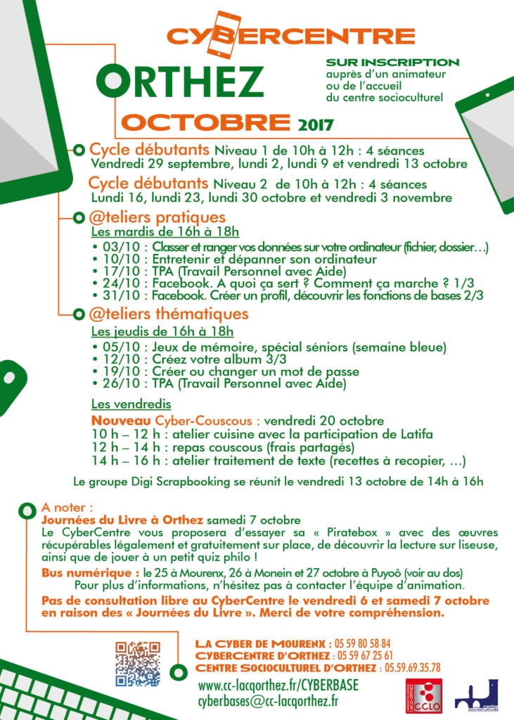 Programme Cybercentre Octobre 2017