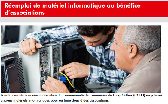 Réemploi matériel informatique CCLO