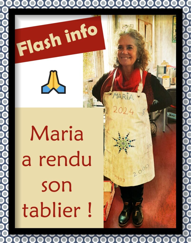 Flash info : Maria a rendu son tablier !