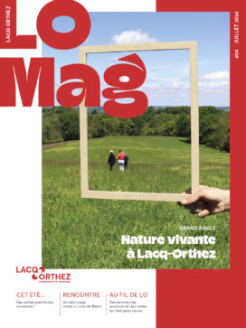 Page de garde du LO Mag de juillet 2024 avec une sur un beau paysage de verdure, entouré d'un cadre en bois. - Agrandir l'image, fenêtre modale