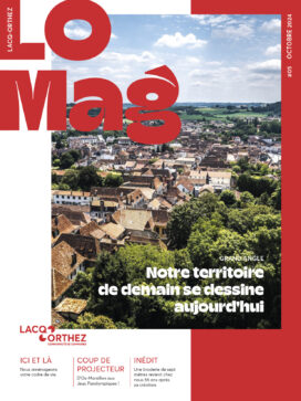 Page de garde du LO Mag d'octobre 2024 avec une vue du ciel d'une de nos communes entouré de végétaux. - Agrandir l'image, fenêtre modale