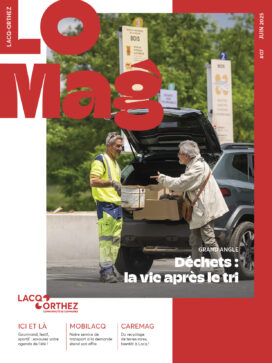 Page de garde du LO Mag de juin 2025 avec une photo d'un agent de déchetterie échangeant avec une habitant sur ses déchets dans le coffre de la voiture, la photo représentant la thématique déchets. - Agrandir l'image, fenêtre modale