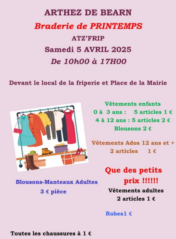 Braderie de printemps - ARTHEZ-DE-BEARN