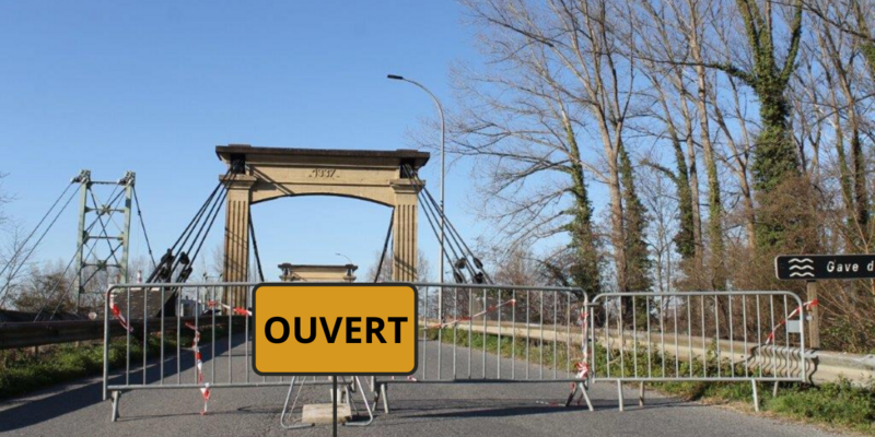 Fermeture provisoire du pont de Lacq-Abidos