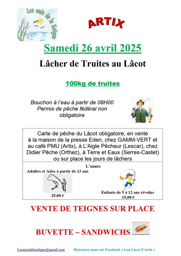 Lâcher de truites - ARTIX