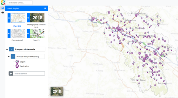 Voir les points d'arrêt sur la carte intéractive